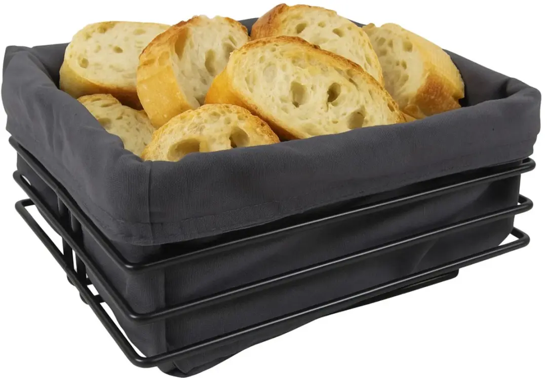 Cookinglife Broodmandje Zwart Metaal 23x22x12cm