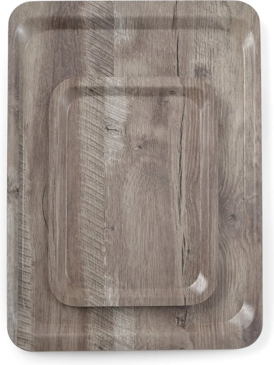 Hendi Melamine Dienblad Donkerbruin 370x530mm - Houtnerf