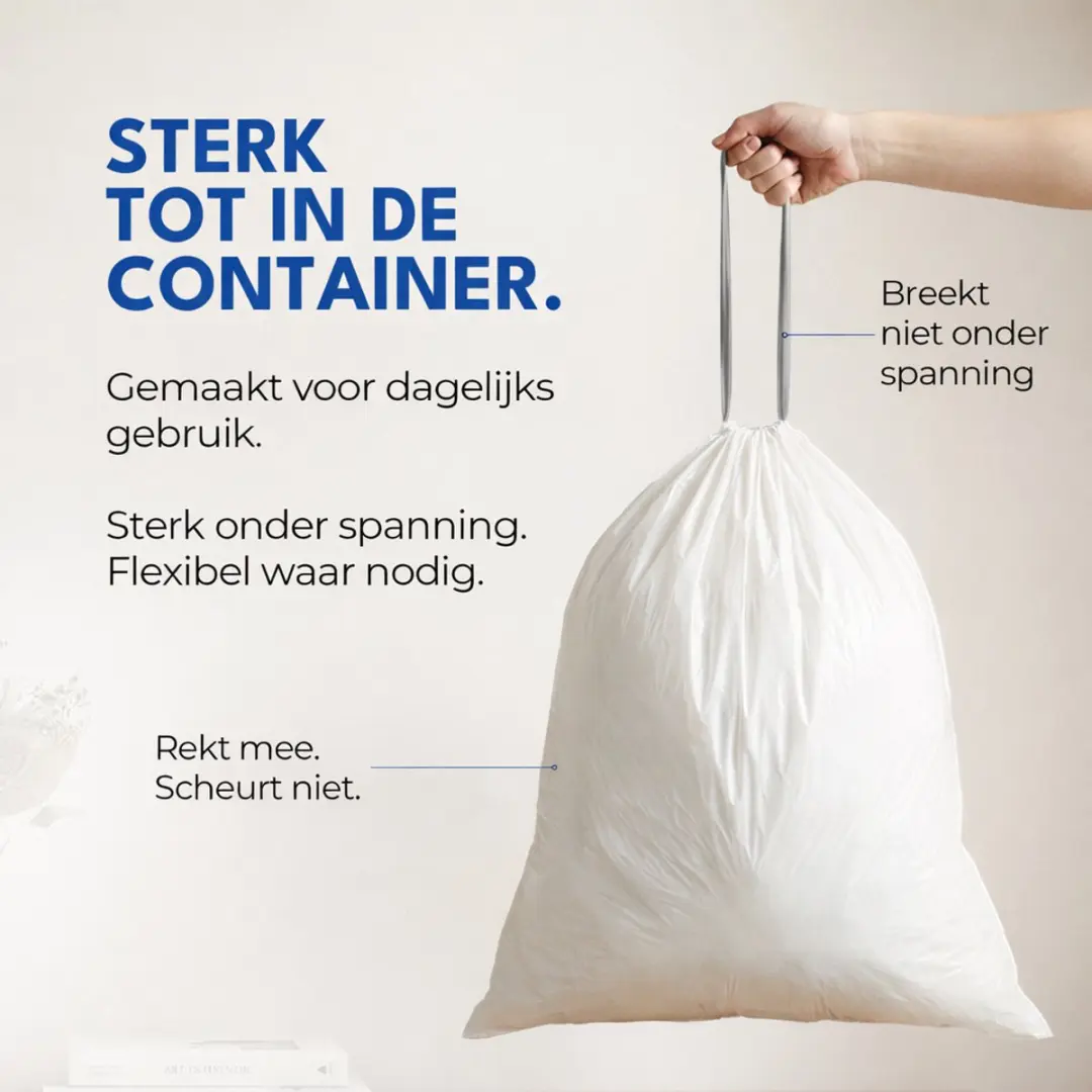 Simple Vuilniszakken 23/30L - 120 Stuks (6x20) - Wit/Zwart