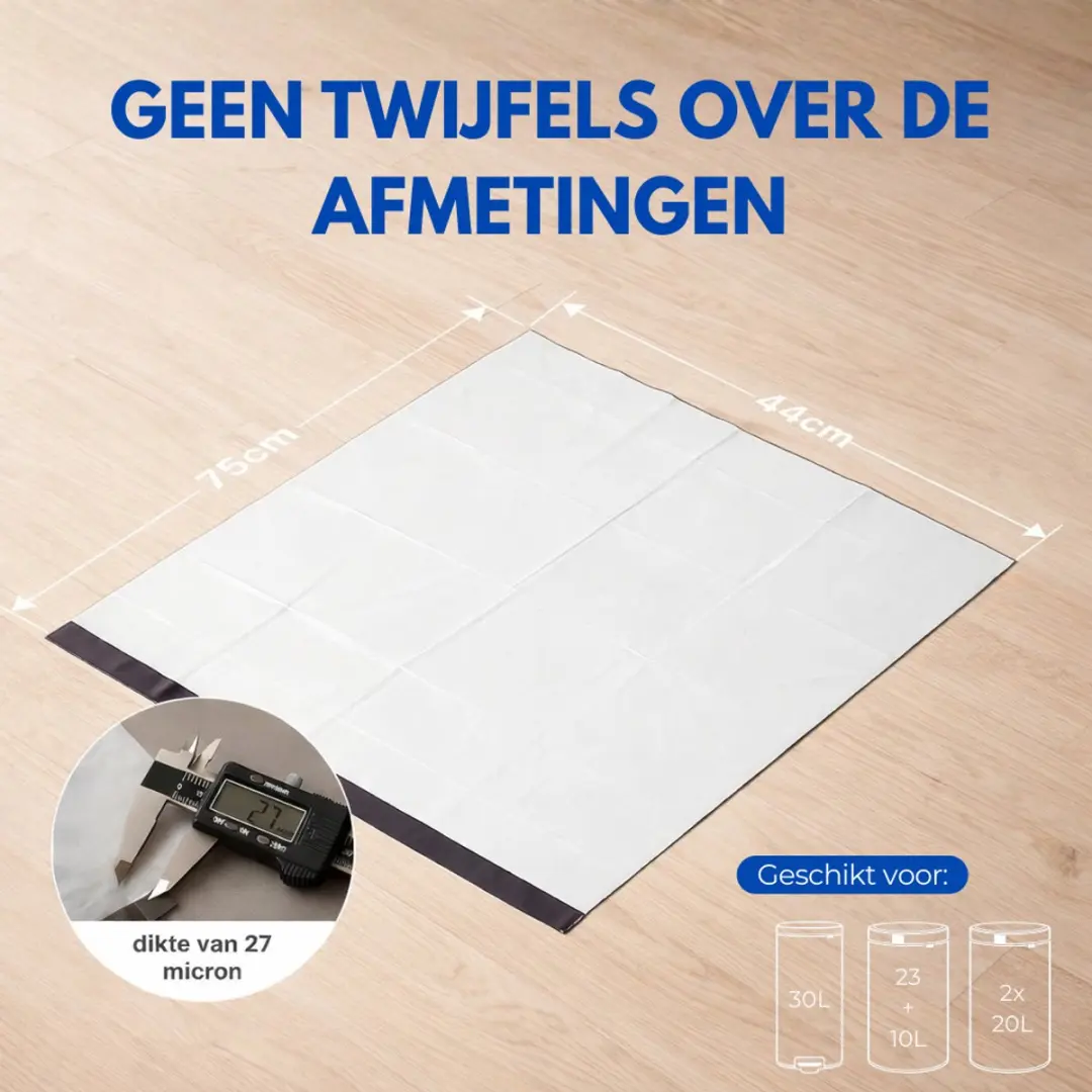 Simple Vuilniszakken 23/30L - 120 Stuks (6x20) - Wit/Zwart