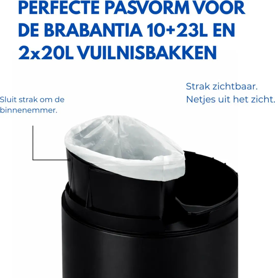 Simple Vuilniszakken 23/30L - 120 Stuks (6x20) - Wit/Zwart - afbeelding 6 van 6