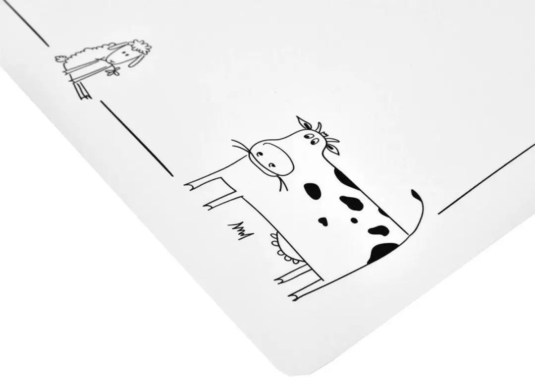 Orion Rechthoekige Tafelplacemat 35x25cm - Diermotief Wit/Zwart