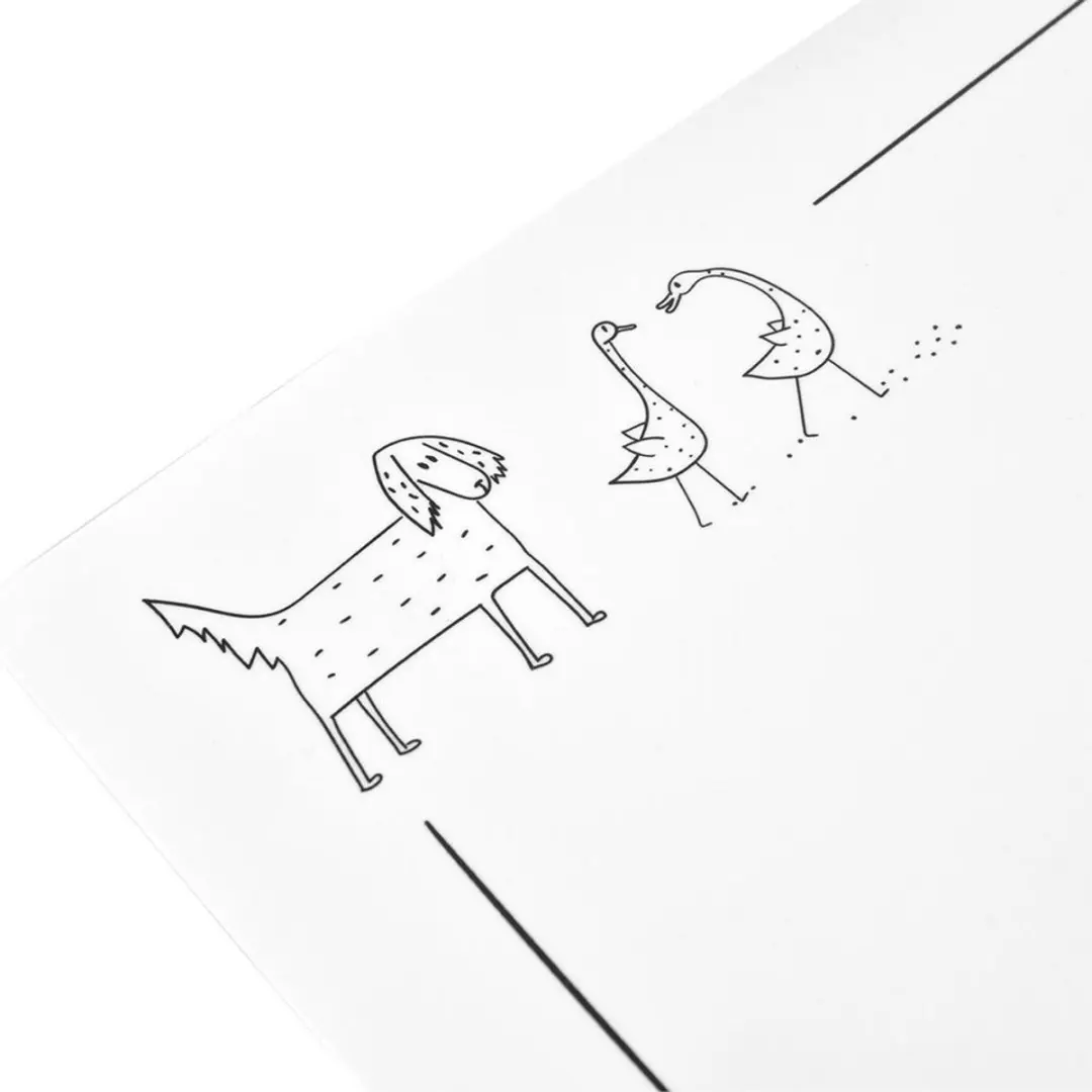 Orion Rechthoekige Tafelplacemat 35x25cm - Diermotief Wit/Zwart