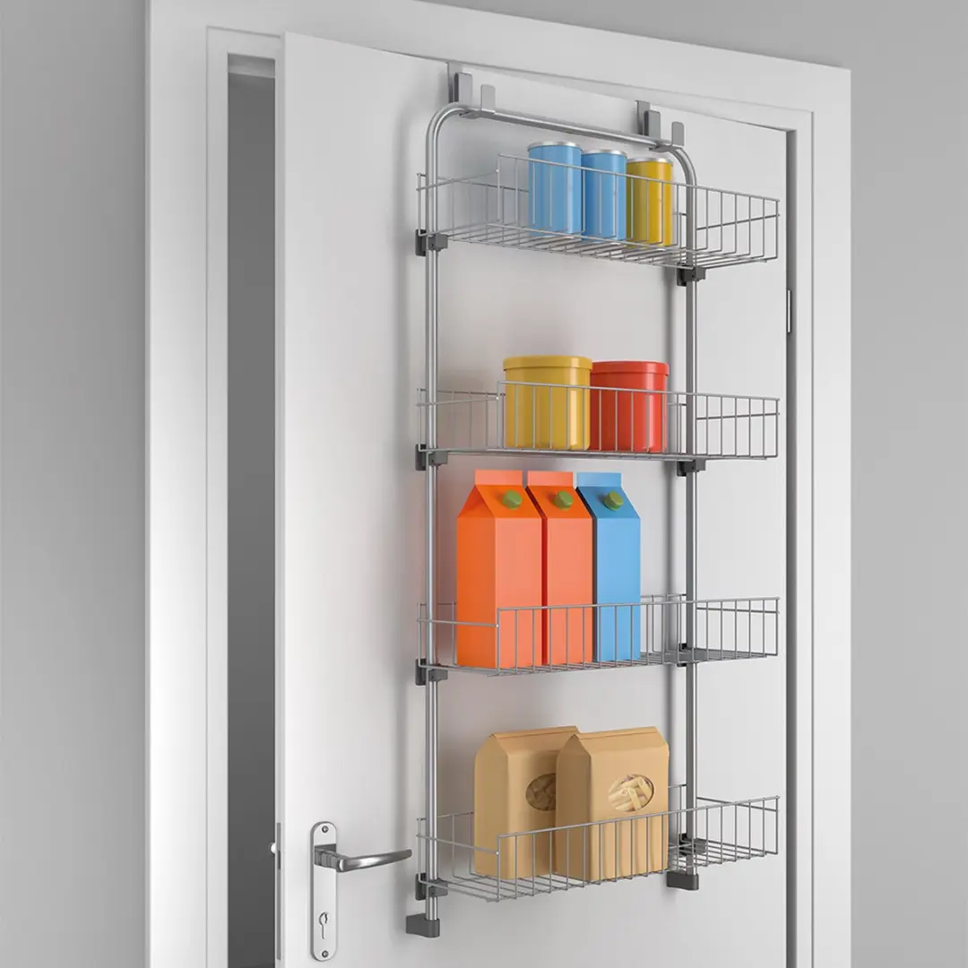 Metaltex Tomado Over the Door Deurrek 103x45cm - 4 Manden - Zilvergrijs - afbeelding 6 van 6