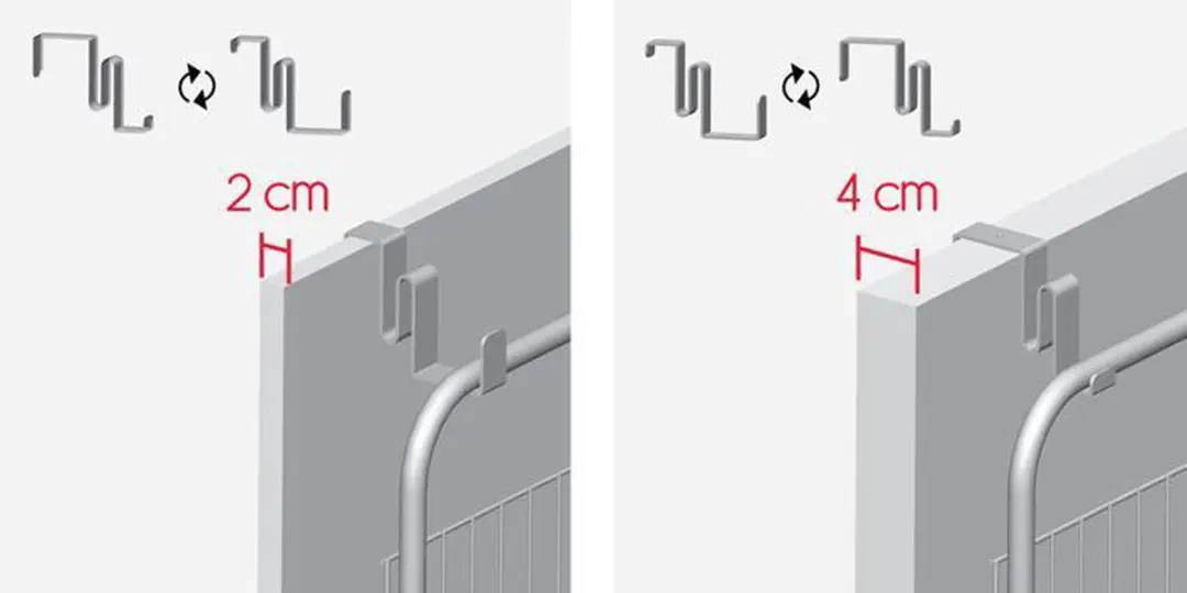 Metaltex Tomado Over the Door Deurrek 103x45cm - 4 Manden - Zilvergrijs