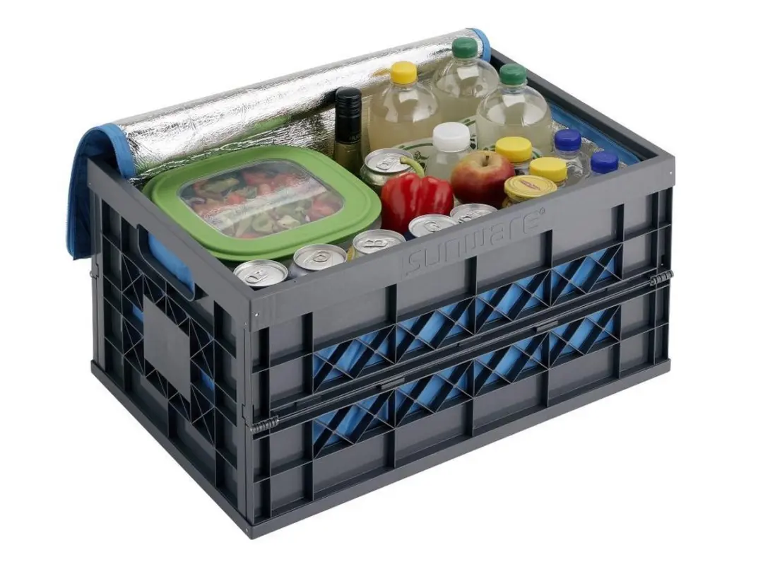 Sunware Square vouwkrat 45L - Heavy duty boodschappenkrat - Zwart