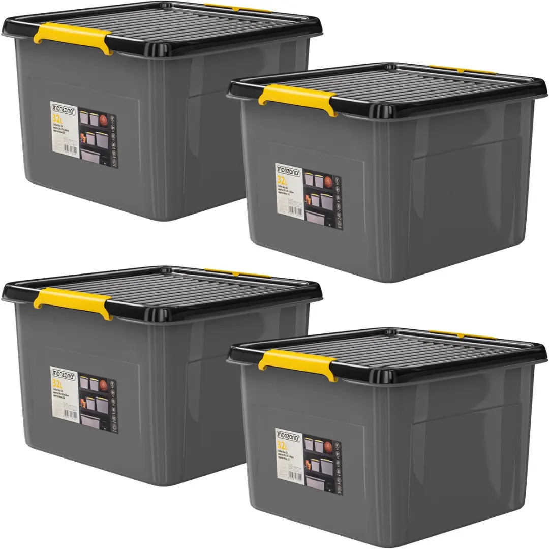 Monzana Opbergbox Set 4x32L Antraciet