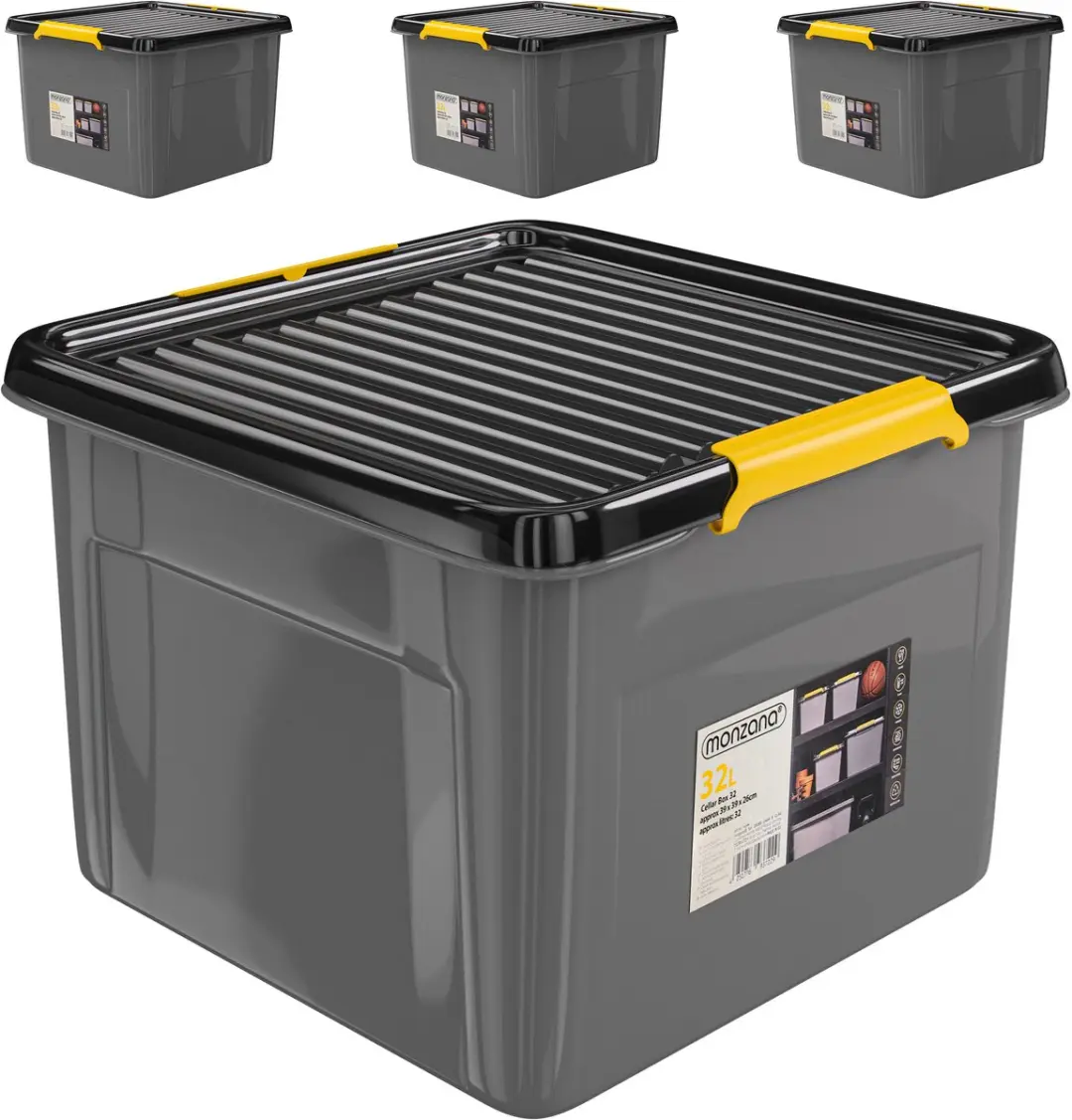 Monzana Opbergbox Set 4x32L Antraciet