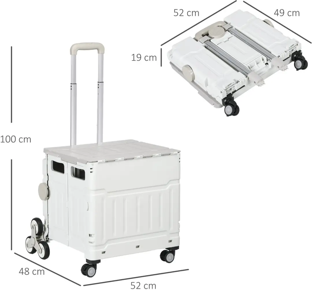 Homcom Einkaufstrolley 923-053V00 - 51L - Wit
