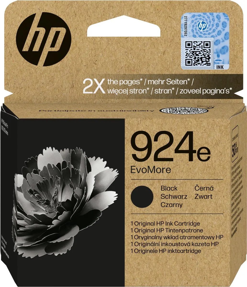 HP 924e EvoMore Inktcartridge Zwart