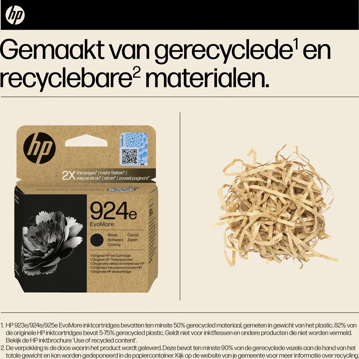 HP 924e EvoMore Inktcartridge Zwart - 4K0V0NE