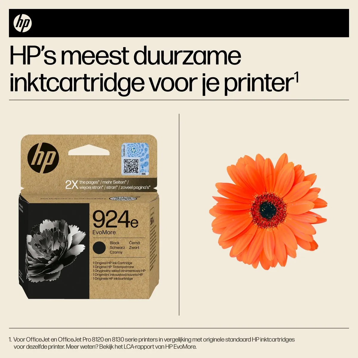 HP 924e EvoMore Inktcartridge Zwart - 4K0V0NE