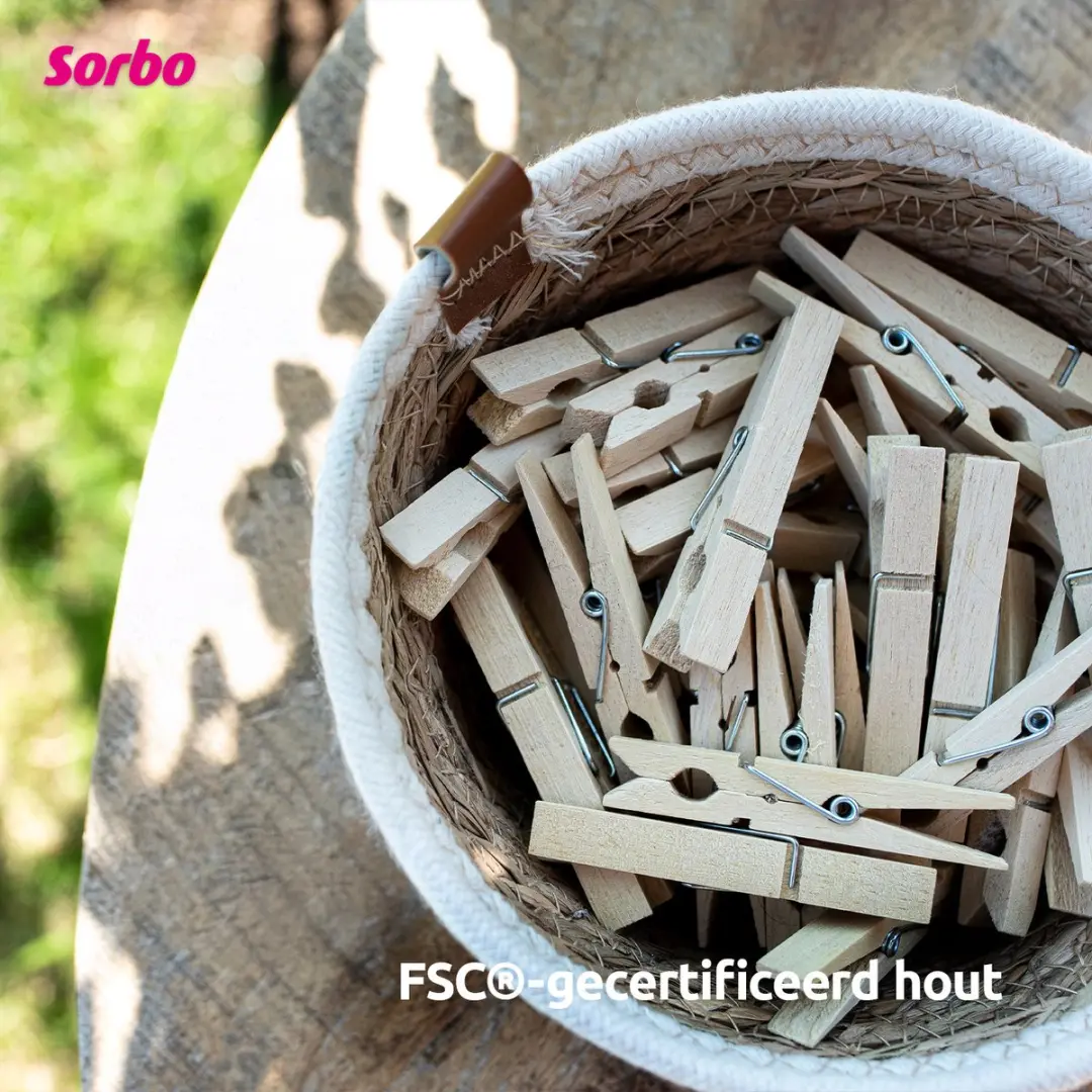 Sorbo Houten Wasknijpers 36 Stuks - FSC Gecertificeerd - afbeelding 6 van 6