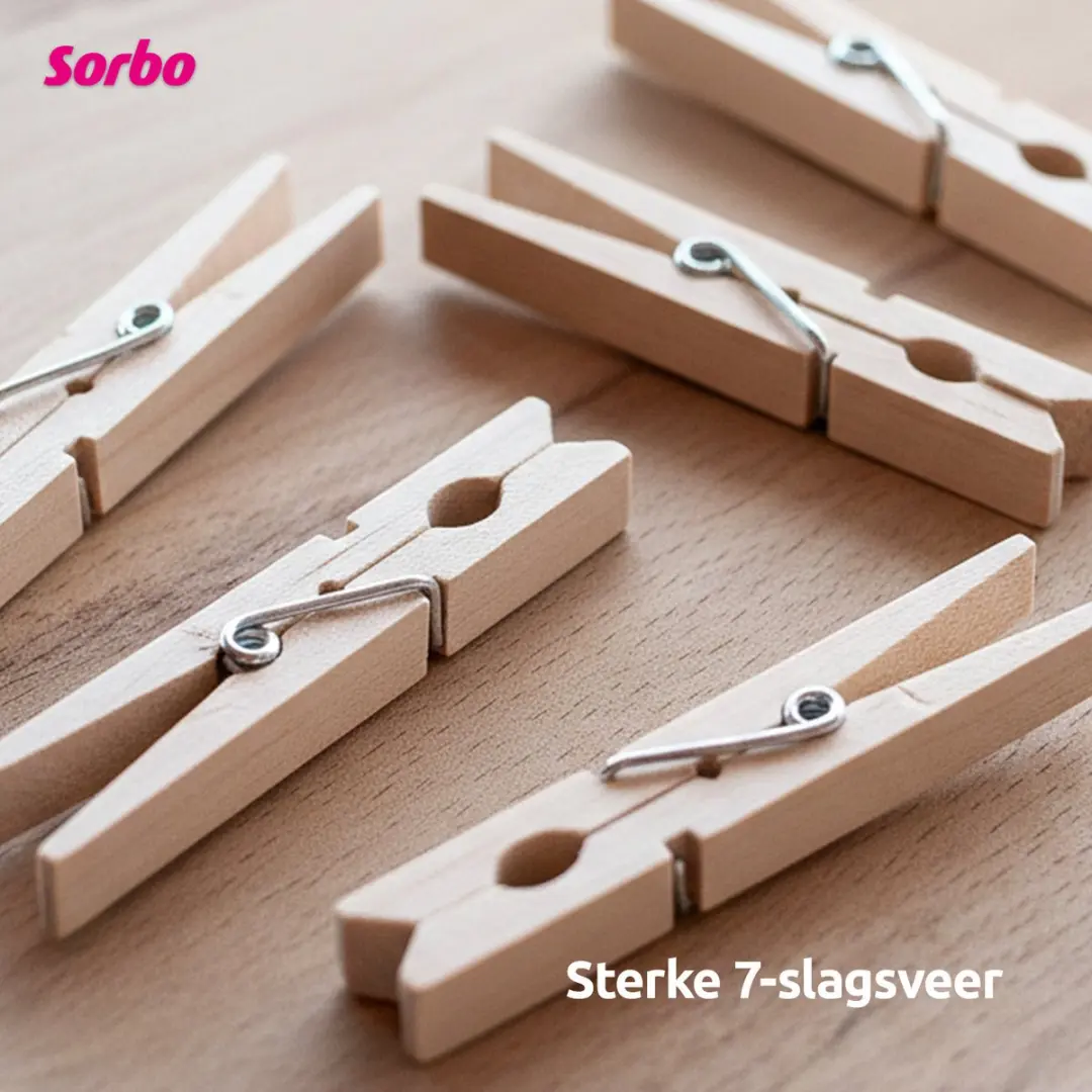 Sorbo Houten Wasknijpers 36 Stuks - FSC Gecertificeerd
