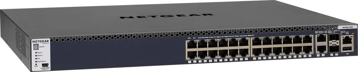 Netgear M4300-28G Switch - 28 Poorten - 128 Gbps - Zwart