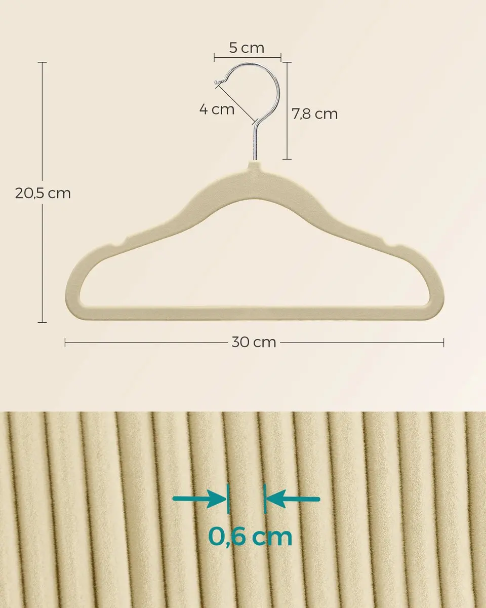 Songmics Kinderkleerhangers 50 Stuks - Grijs