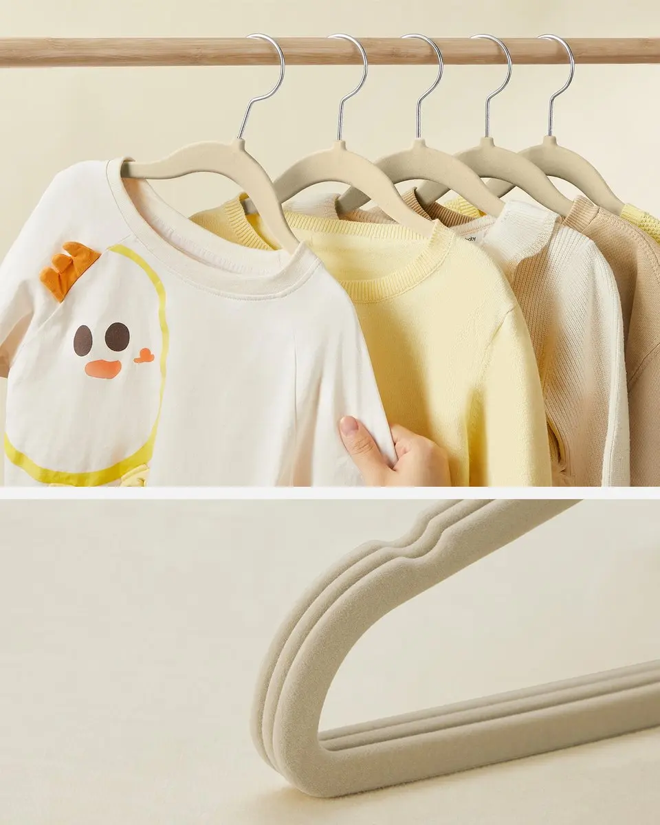 Songmics Kinderkleerhangers 50 Stuks - Grijs