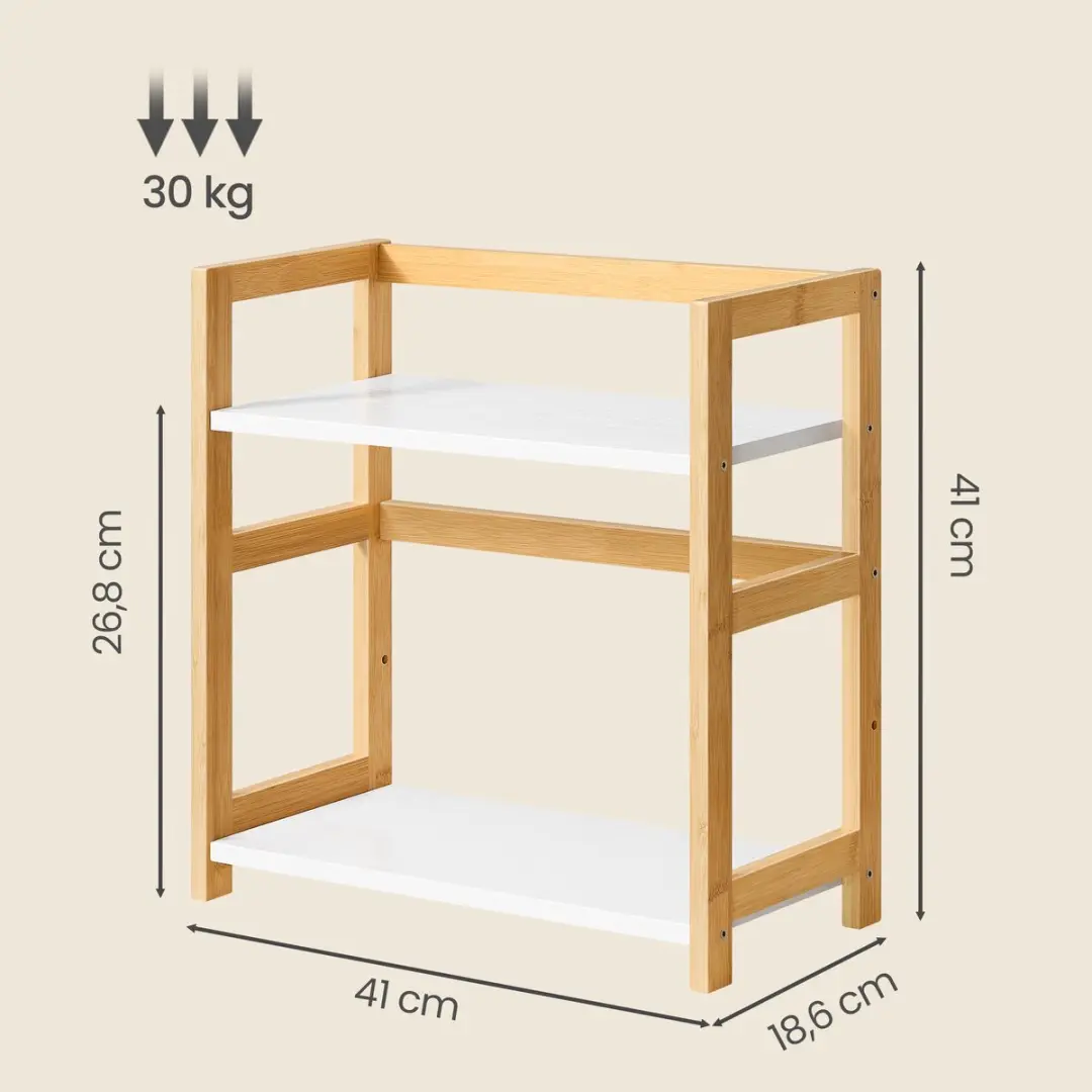 Songmics Kruidenrek 2-laags Bamboe Keukenorganizer - Wit