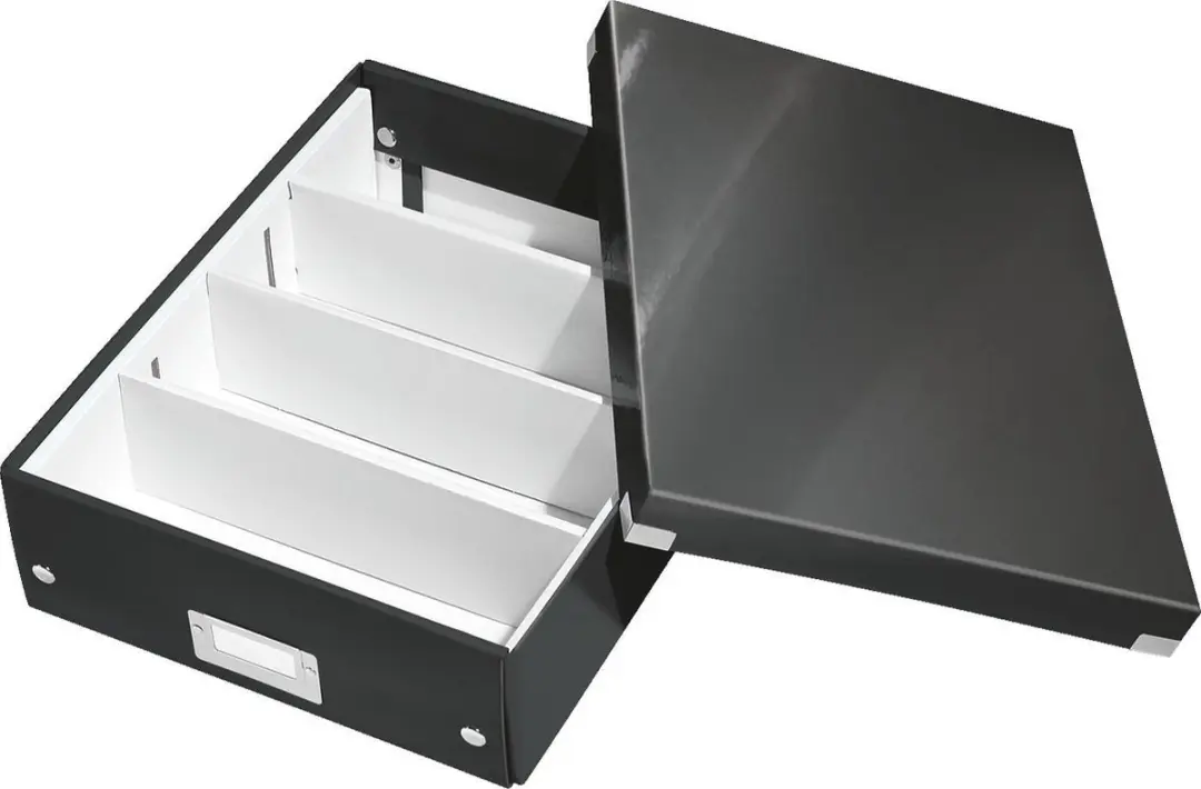 Leitz Wow Click & Store Opbergdoos 15L - 3 Vakken - Zwart