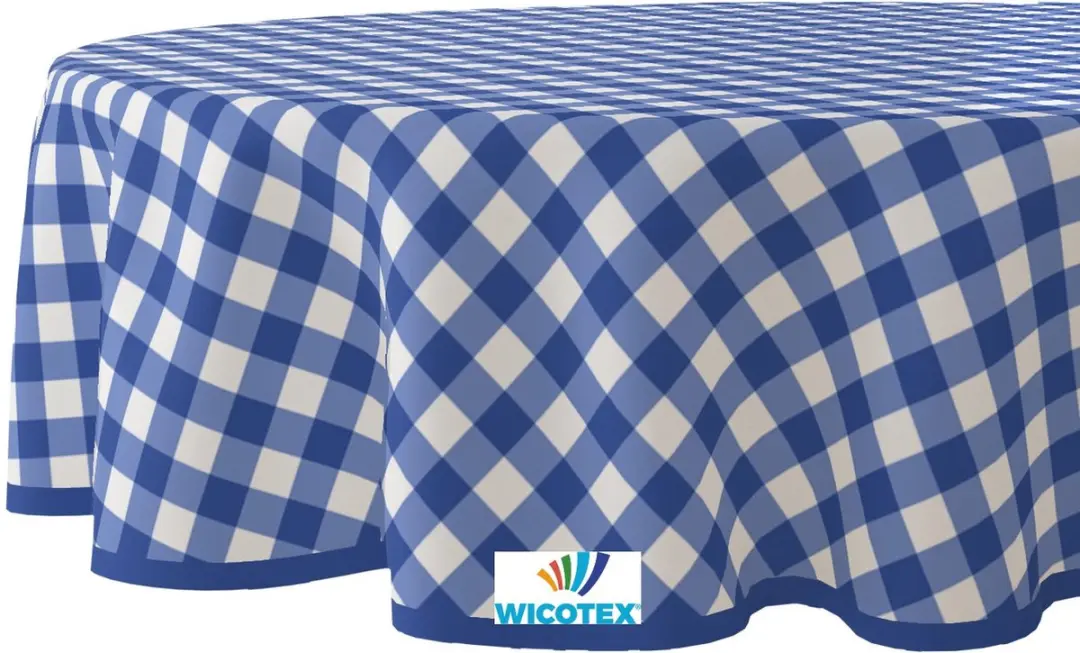 Wicotex Tafelzeil Ruit Blauw - Ø160cm