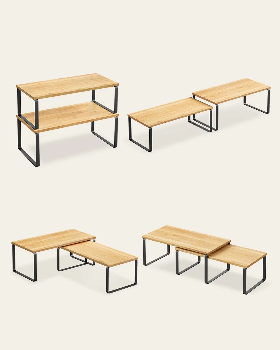 Songmics Kruidenrek Set 4 Stuks KCS210B01V1 - Zwart/Naturel - afbeelding 6 van 6