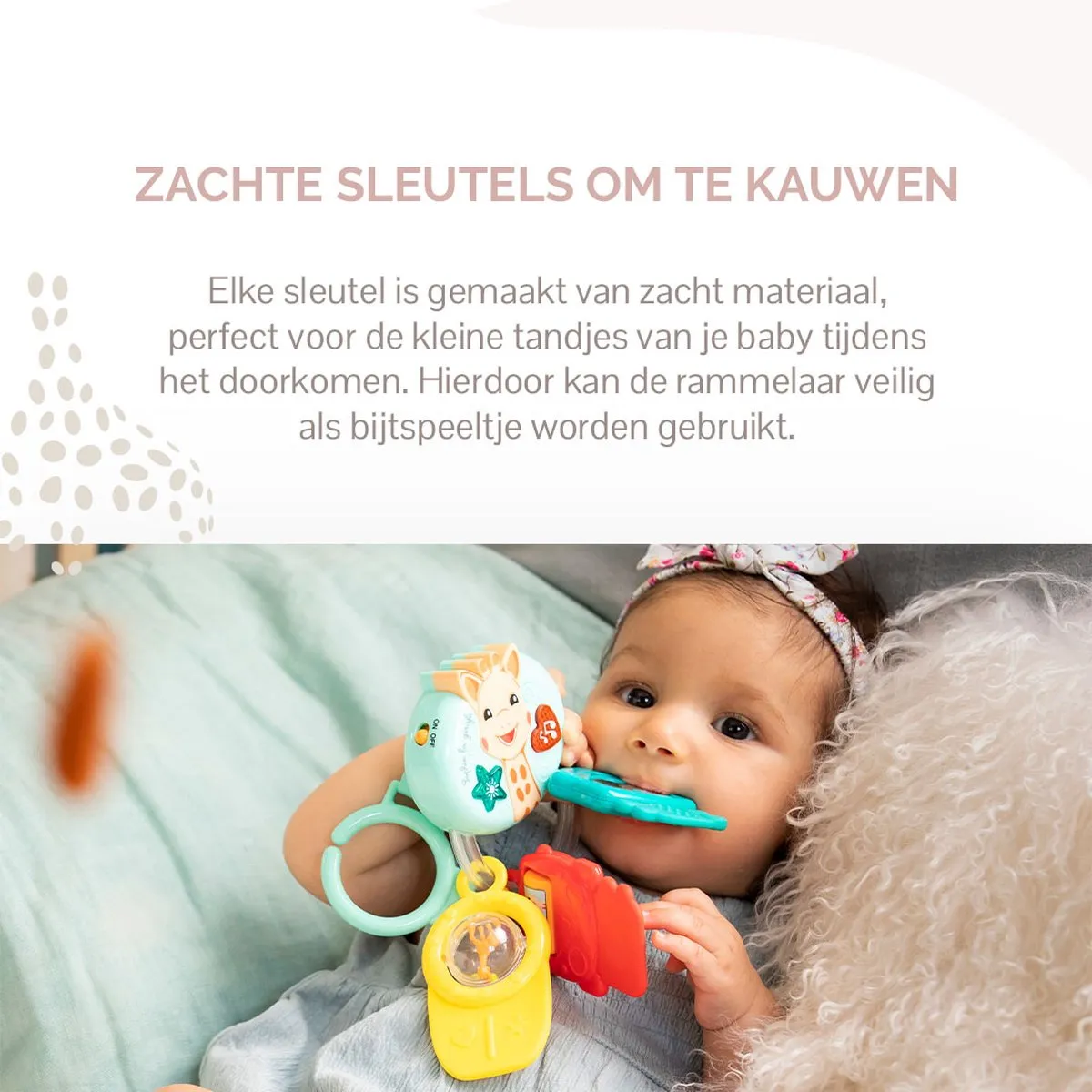 Sophie de Giraf Lights & Sound Sleutelrammelaar - Blauw/Rood/Geel