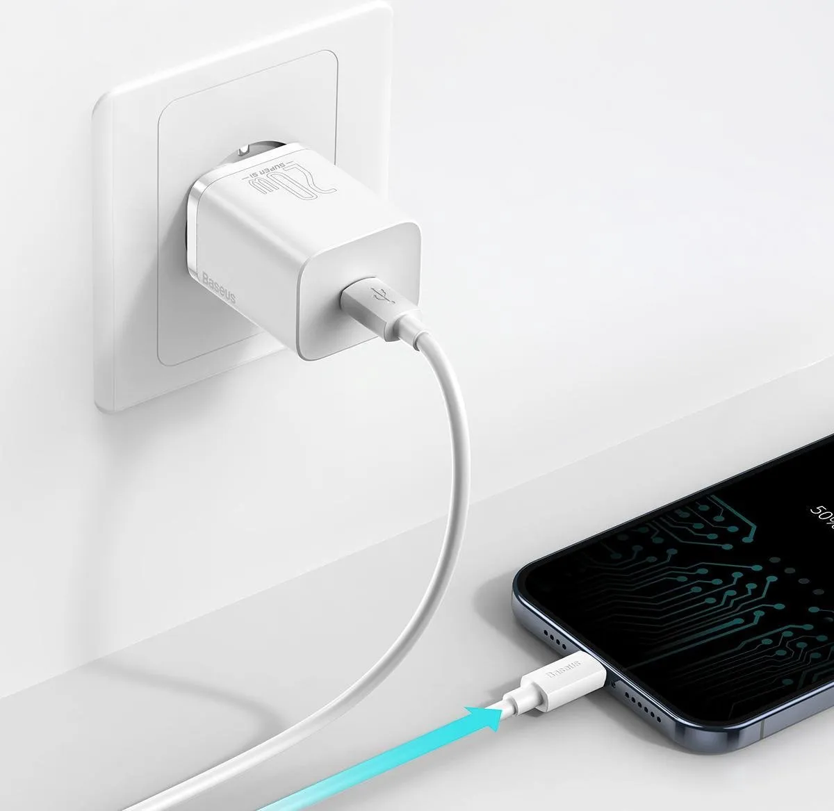 Baseus M20W USB-C Snellader 20W - Wit