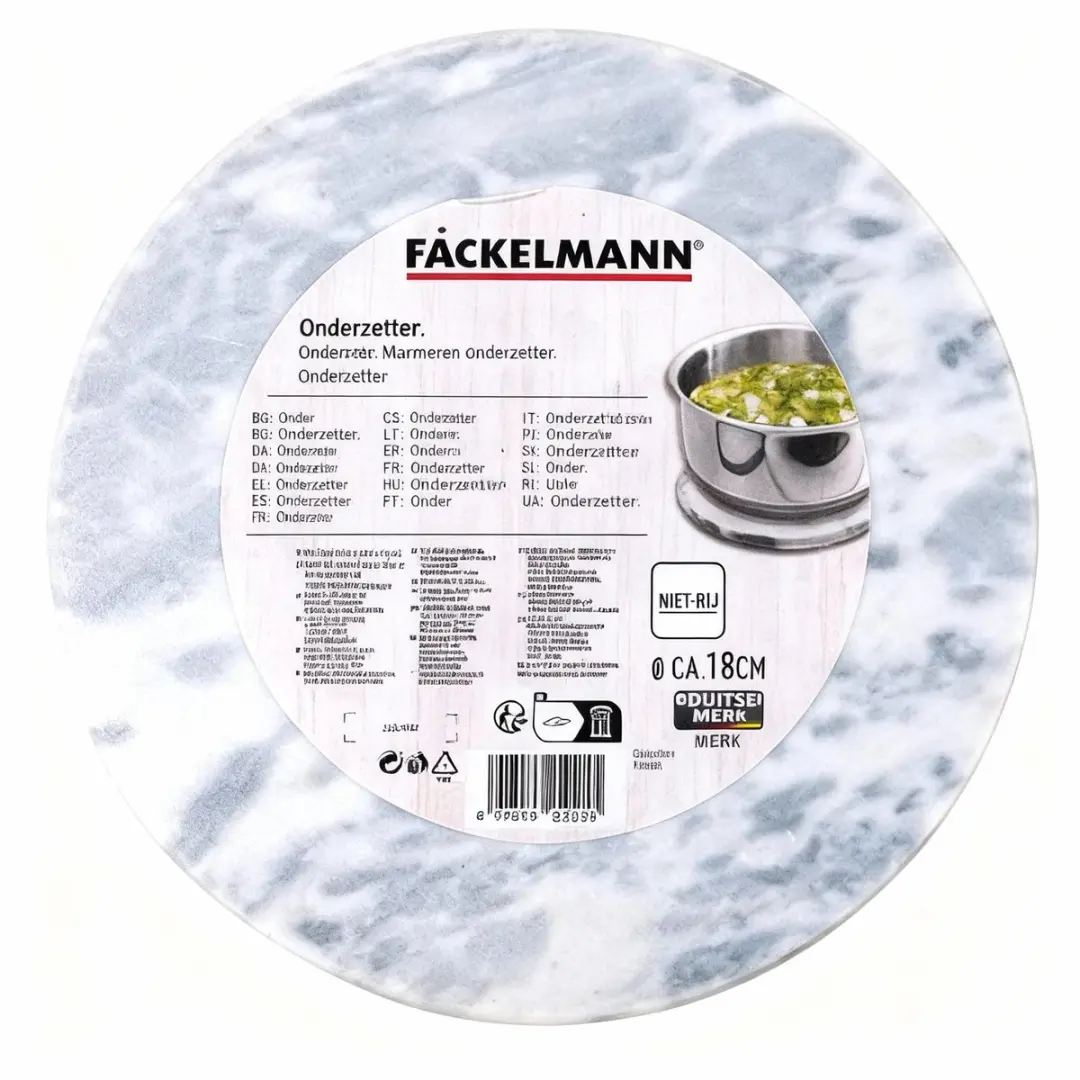 Fackelmann Basic Onderzetter Marmer 18cm - Grijs
