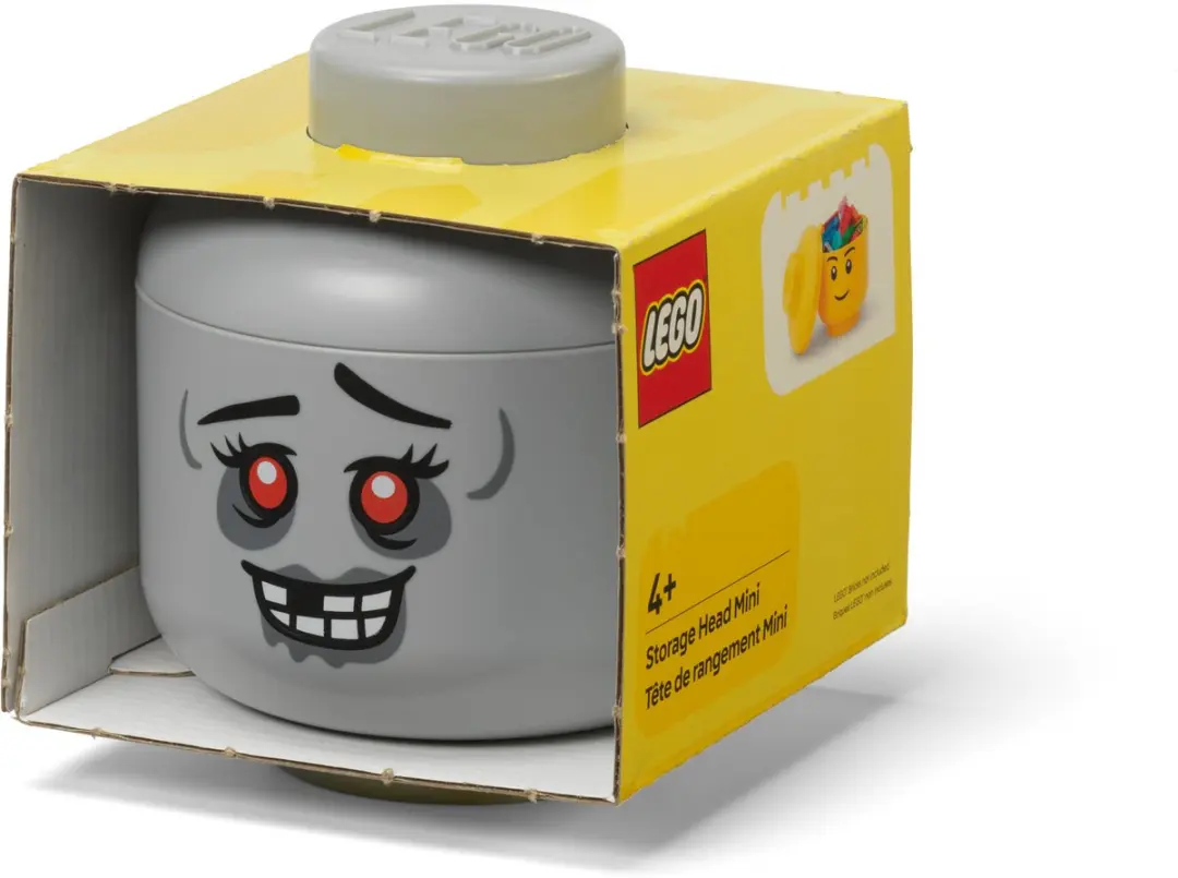 LEGO Storage Head Mini Zombie Opbergdoos - 10x11cm - Grijs