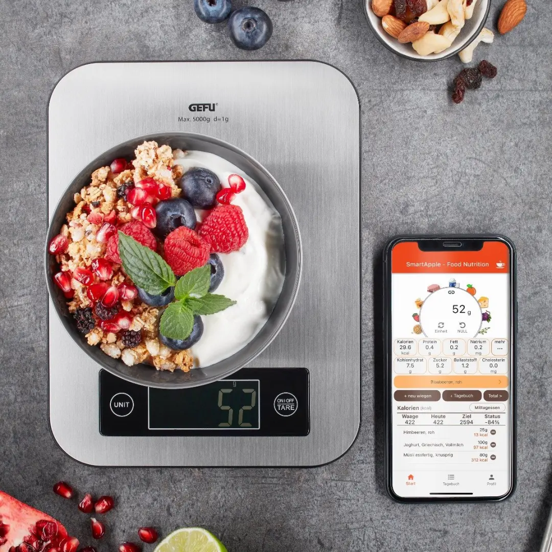 GEFU SCORE Keukenweegschaal Bluetooth - 0,01 kg