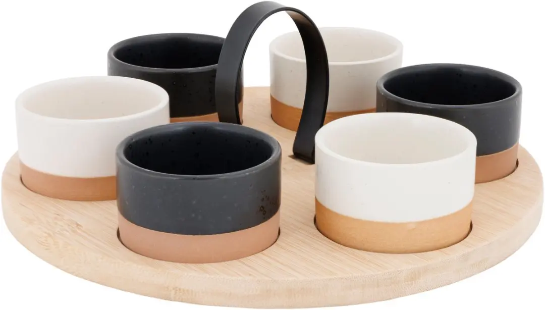 Cosy&Trendy Bamboe Serveerplank met 6 Schaaltjes