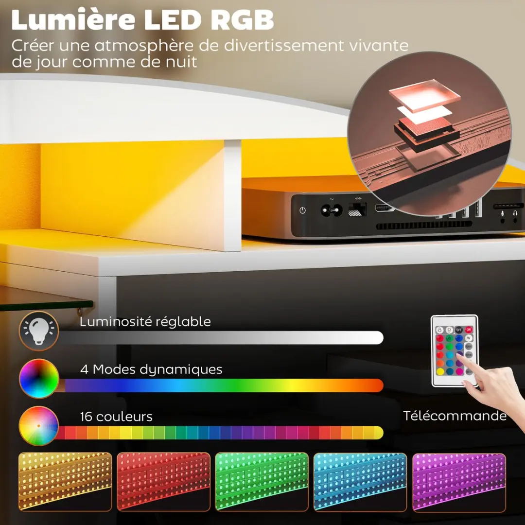 Homcom TV-meubel 120x34x45cm Wit - 83B-518V90WT