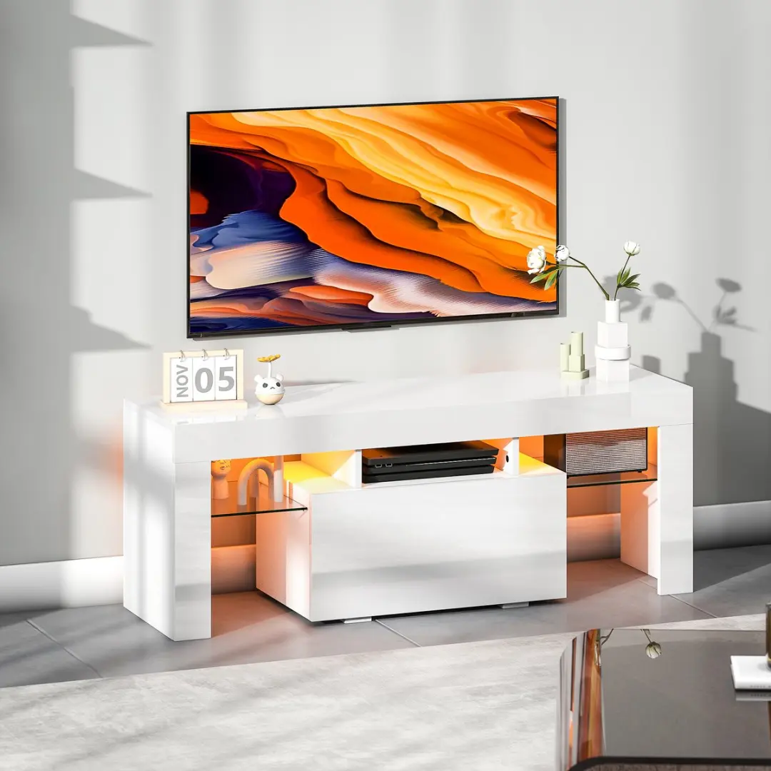 Homcom TV-meubel 120x34x45cm Wit - 83B-518V90WT