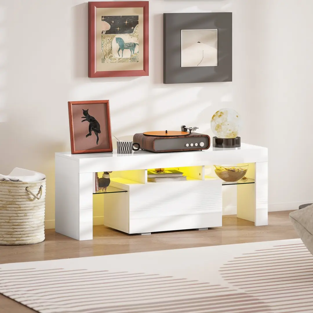 Homcom TV-meubel 120x34x45cm Wit - 83B-518V90WT