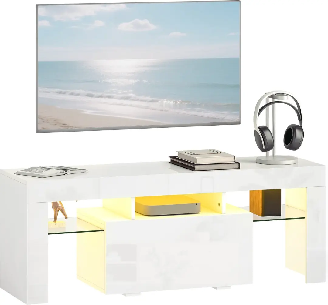 Homcom TV-meubel 120x34x45cm Wit