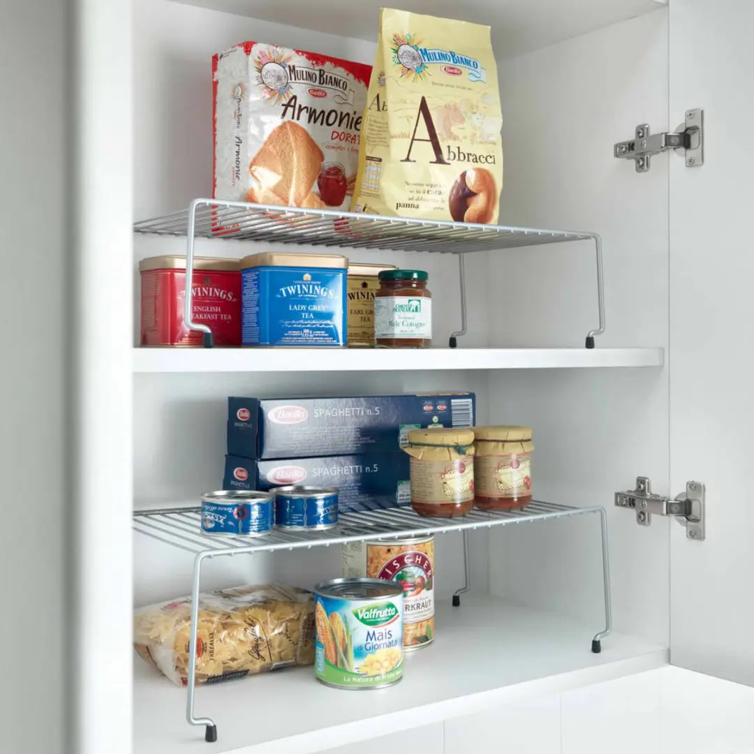 Metaltex Ruimtewinner Sky Keukenrek Set - 2 Stuks - 47x23x26cm - Zilvergrijs