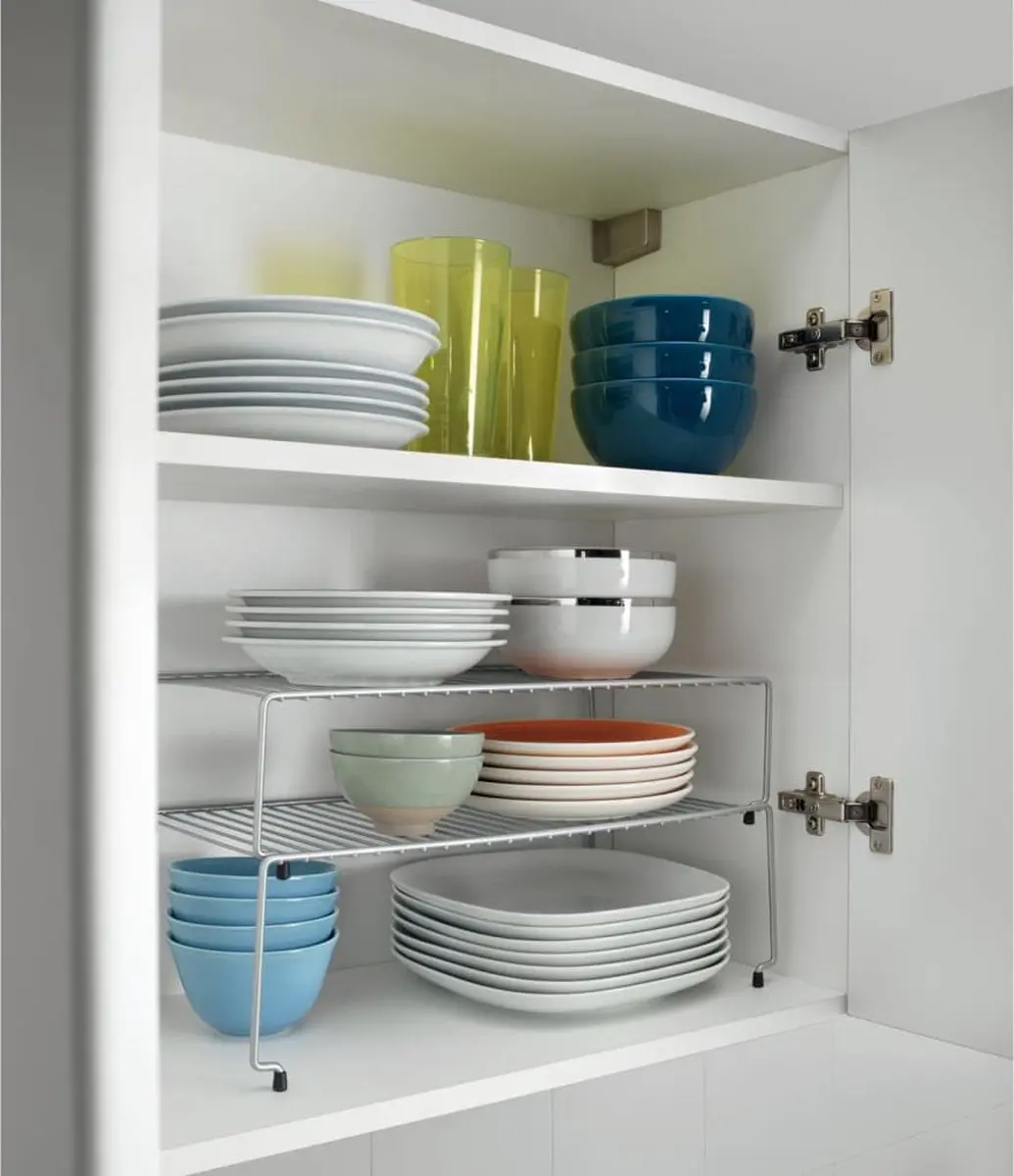 Metaltex Ruimtewinner Sky Keukenrek Set - 2 Stuks - 47x23x26cm - Zilvergrijs