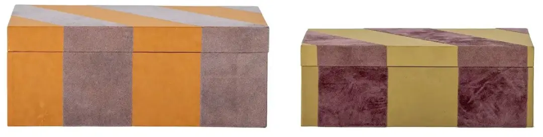 Bloomingville Opbergdoos Samira - 40L - Oranje - 2 Stuks