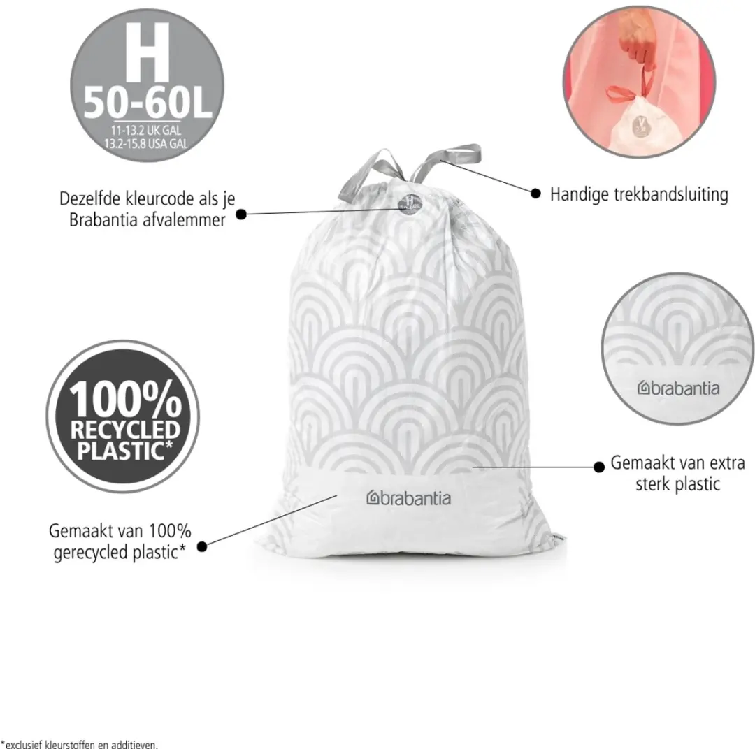 Brabantia PerfectFit Vuilniszakken Code H 120 Stuks