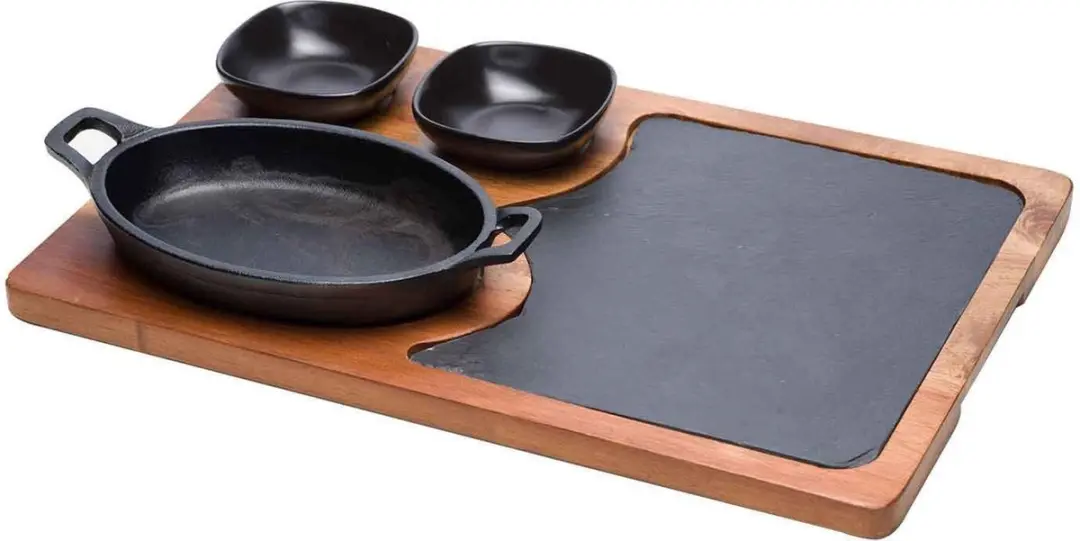Cosy&Trendy Serveerplank Grillpan Set 5-delig