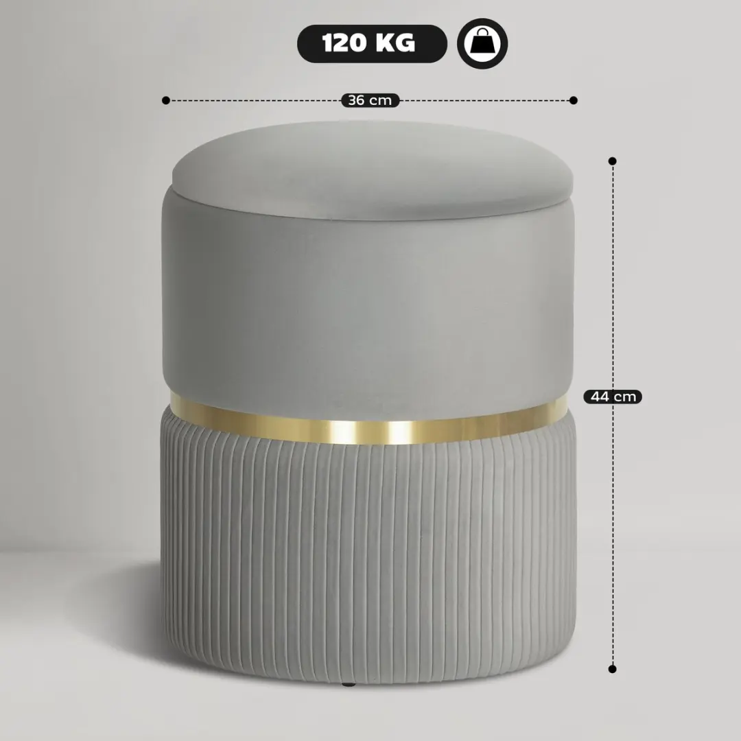 Homcom Opberghocker Lichtgrijs 41L