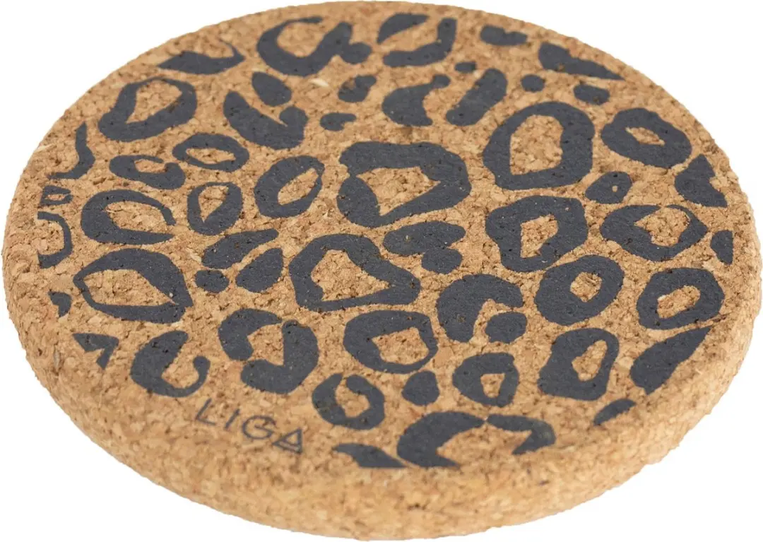 Liga Luipaard Onderzetter Set - 4 Stuks - Kurk - Ø10cm