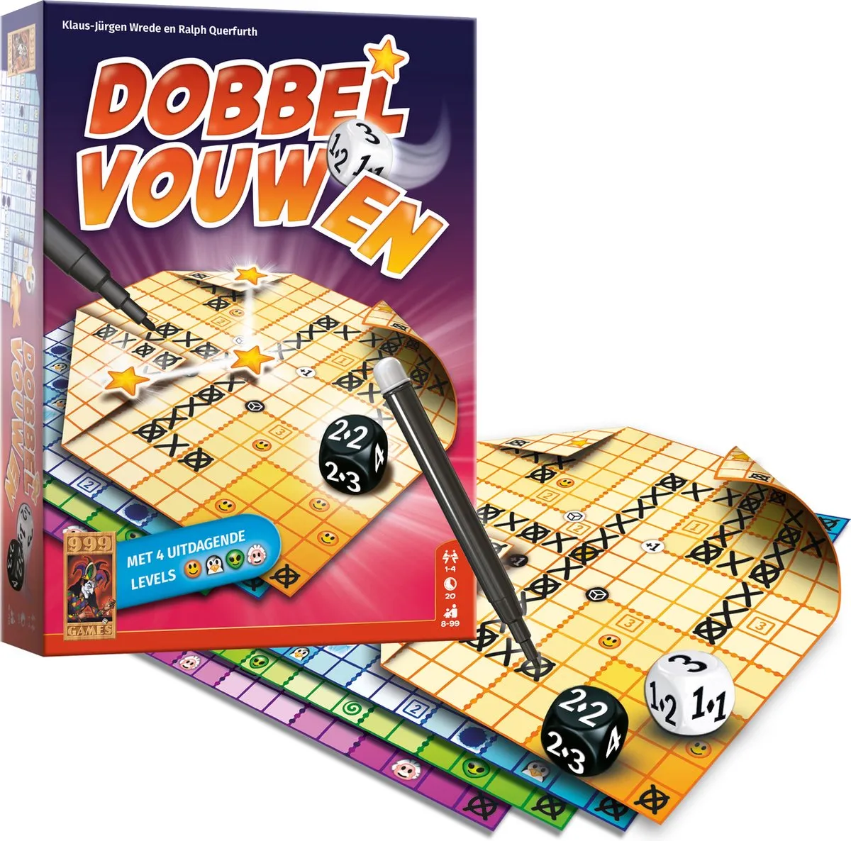 999 Games Dobbel Vouwen - Dobbelspel 999-DOB01 - Multikleur