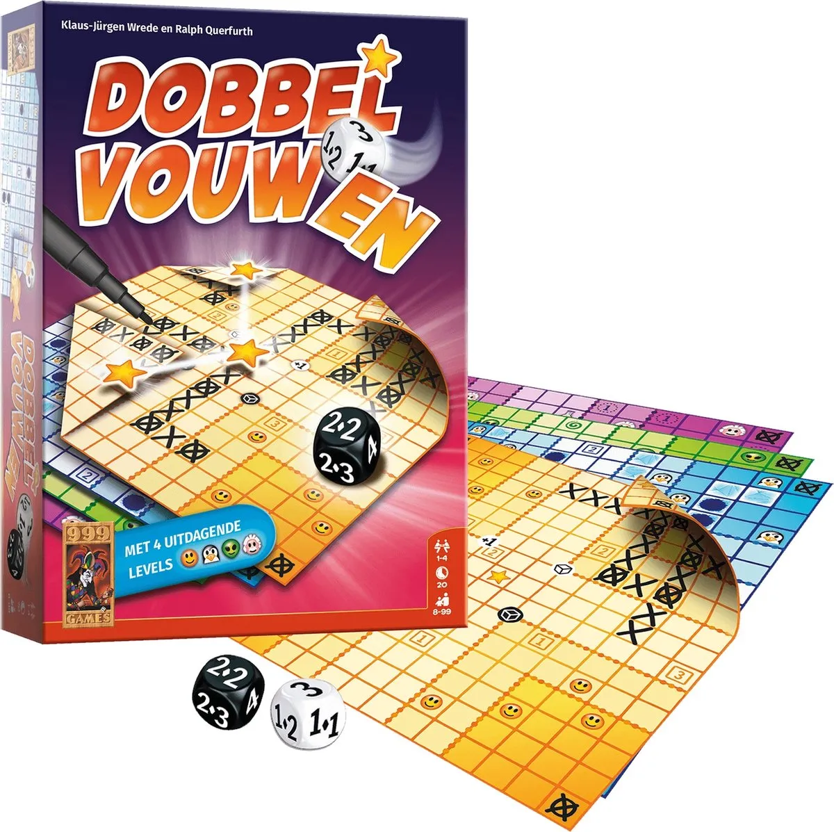 999 Games Dobbel Vouwen - Dobbelspel 999-DOB01 - Multikleur - afbeelding 6 van 6