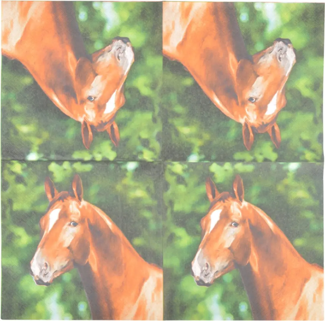 Esschert Design Paardenpapieren Servetten 60 Stuks - 33x33cm - Bruin