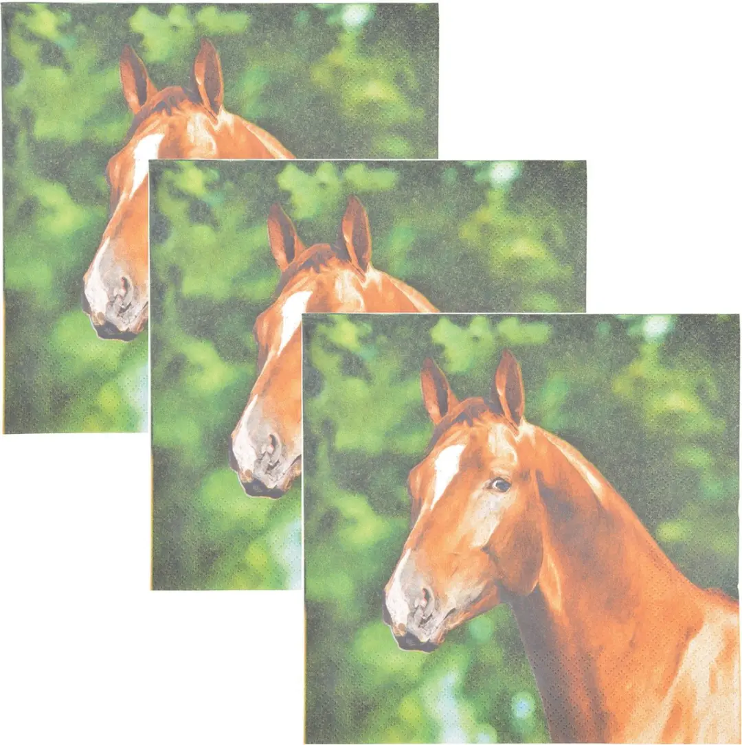 Esschert Design Paardenpapieren Servetten 60 Stuks - 33x33cm - Bruin