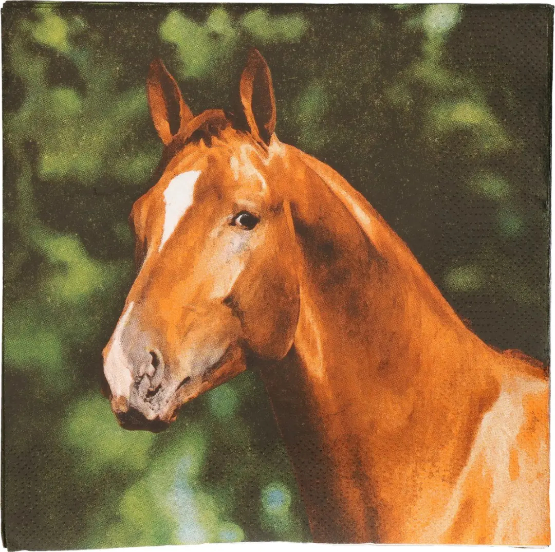 Esschert Design Paardenpapieren Servetten 60 Stuks - 33x33cm - Bruin