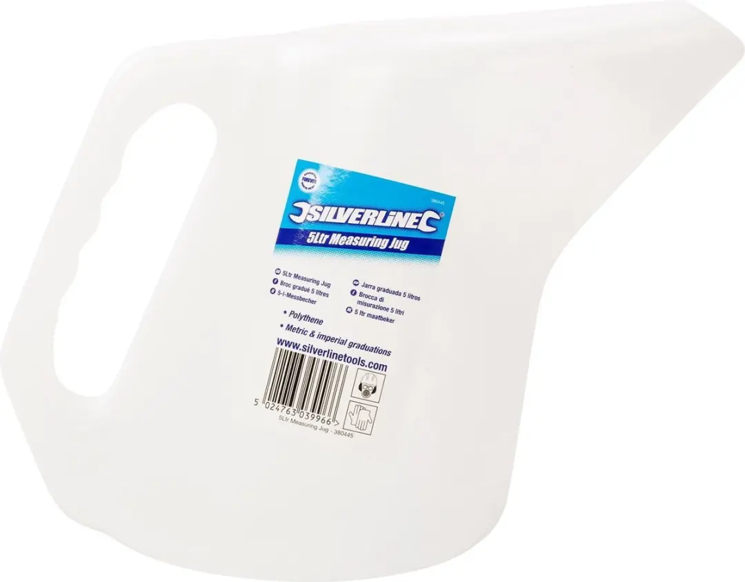 Silverline Maatbeker 5L - Polyethyleen - WIT