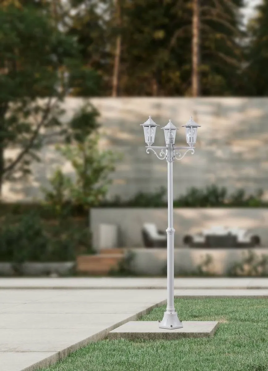Eglo Laterna 5 Buitenverlichting Tuinpaal - 3 Lichtpunten Wit