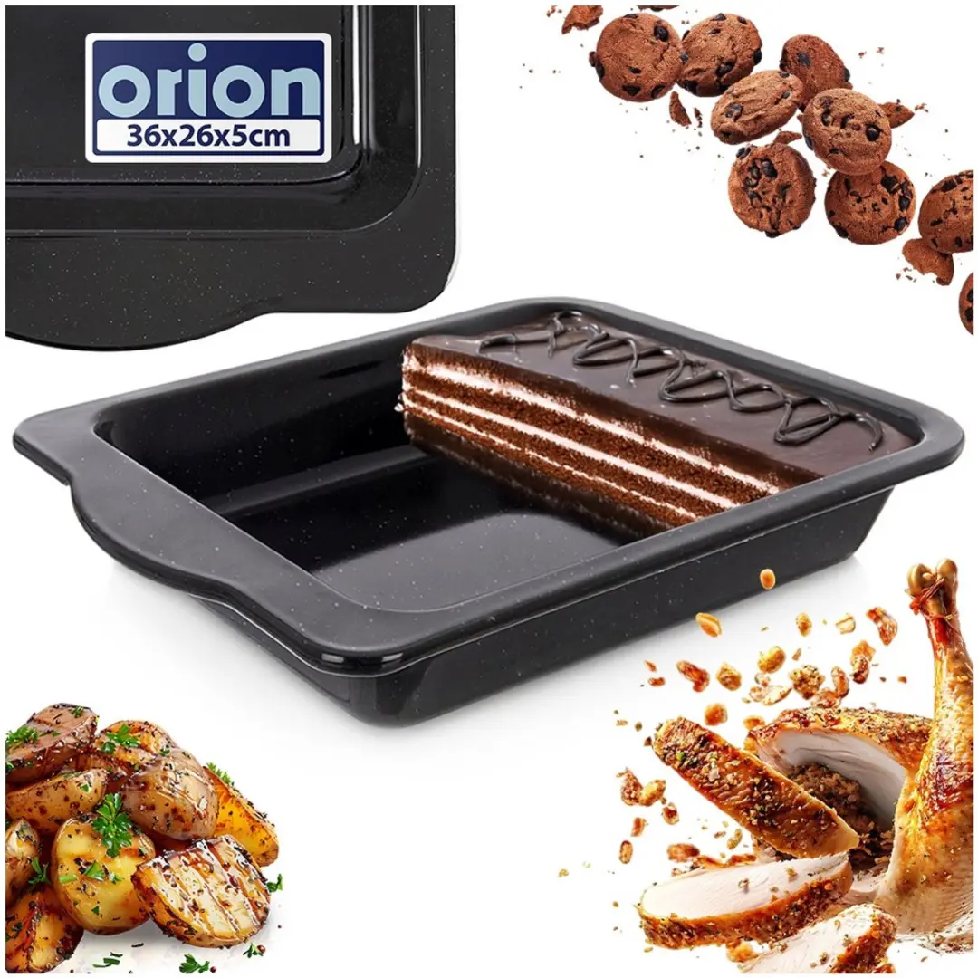 Orion Geëmailleerde Bakplaat 36x26x5cm - Zwart - afbeelding 2 van 5